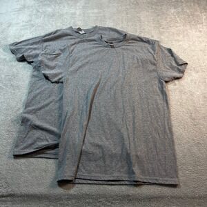 Gildan DryBlend T-Shirts 2 Pack Heather Gray Casual Everyday Medium Mens Minimal
